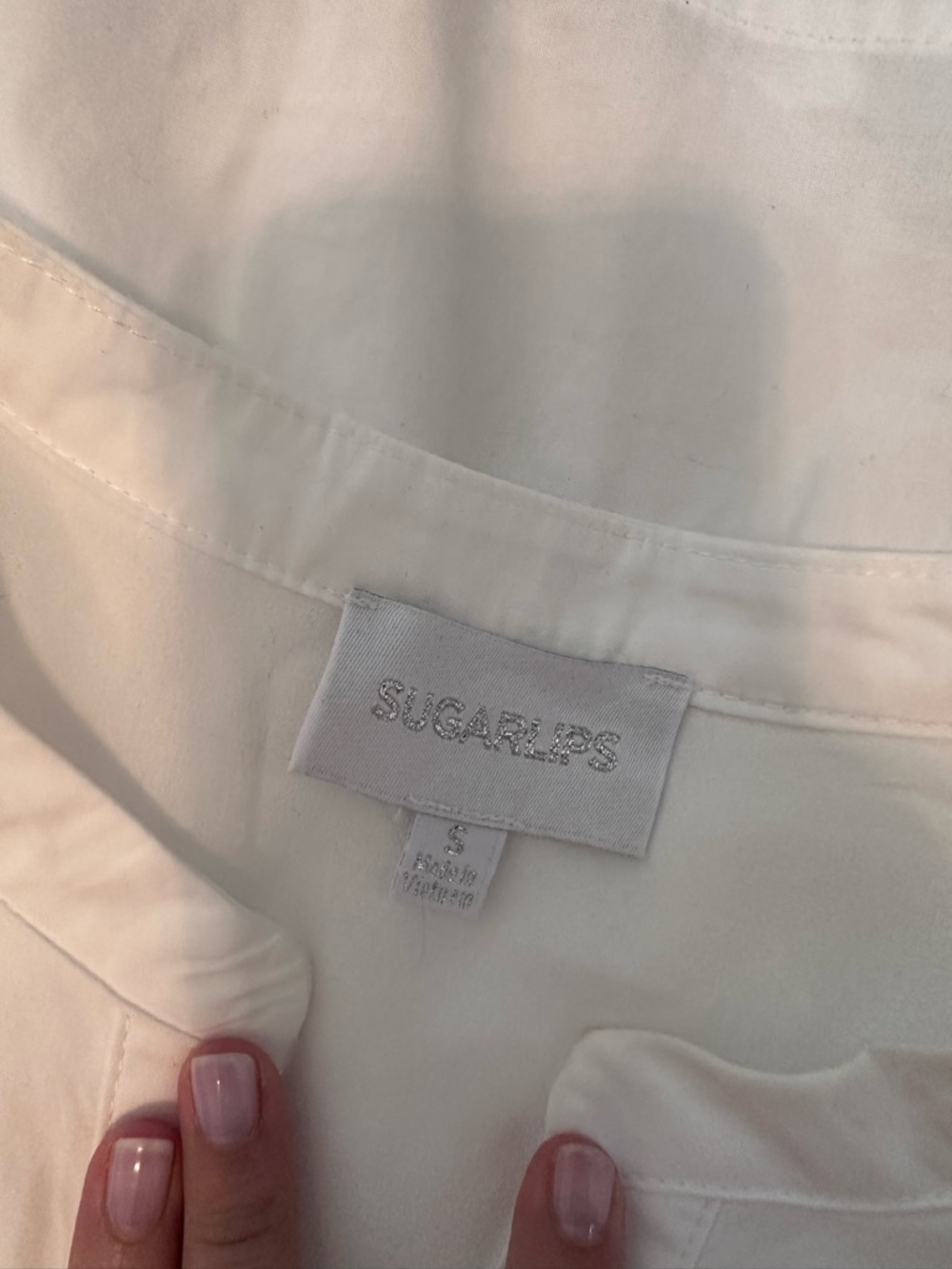Sugarlips White Maxi Dress with Smocked Waist and V-Notch - Picture 2 of 3